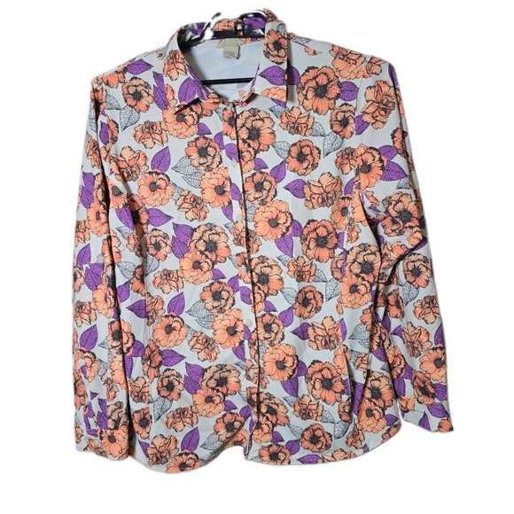 Duluth Pack Tops - Duluth Trading Co Women's Floral Button Down Shirt Size XXL Outdoor Hiking t70